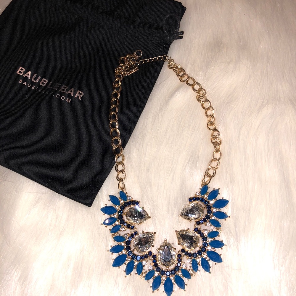 BaubleBar Sapphire Blue Crystal Necklace